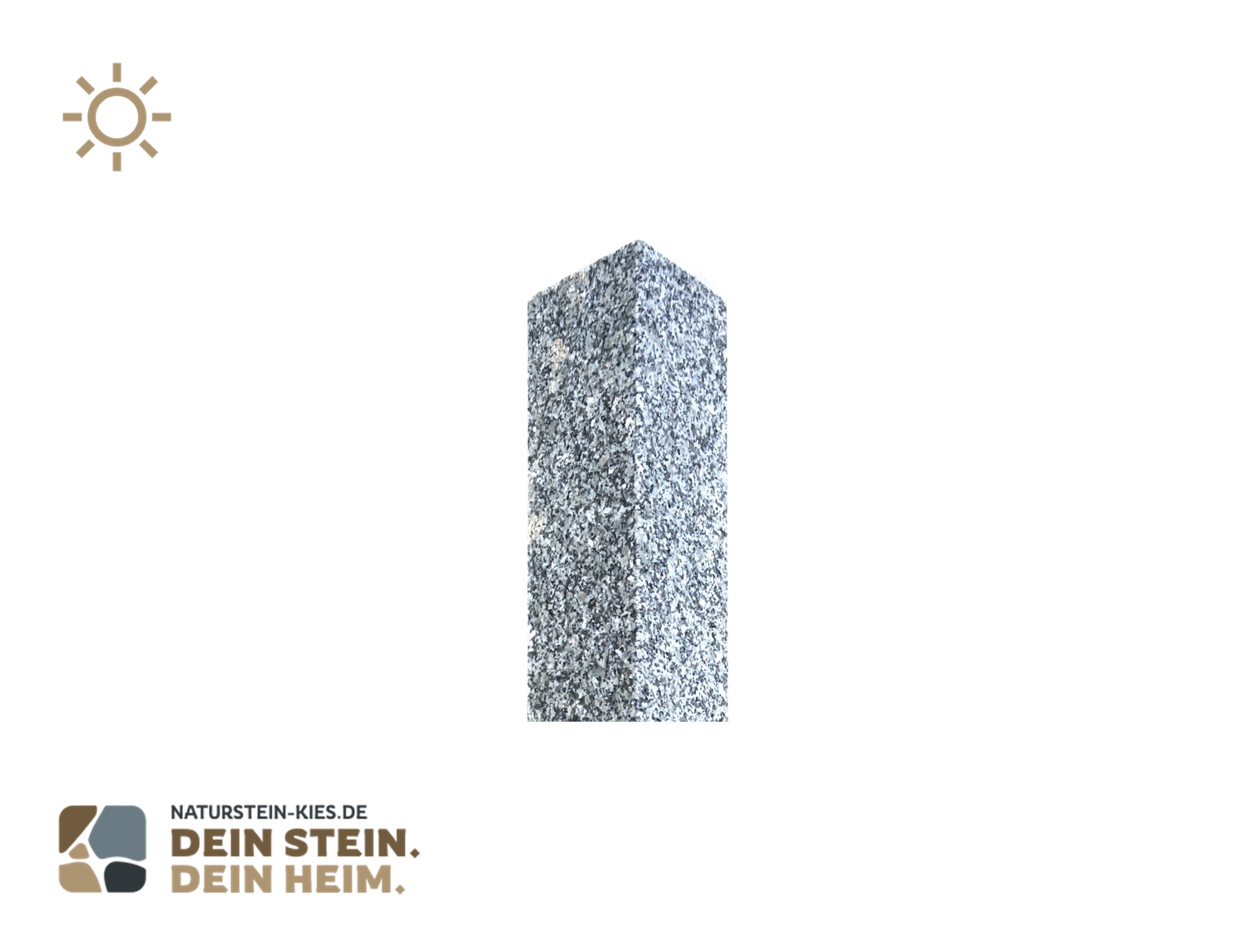 Granit Zaunsäule grau gesägt und geflammt