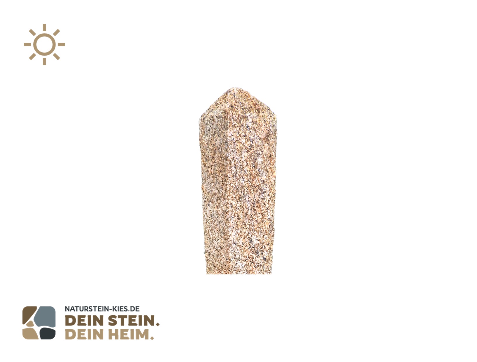 Granit Zaunsäulen gelb gespitzt