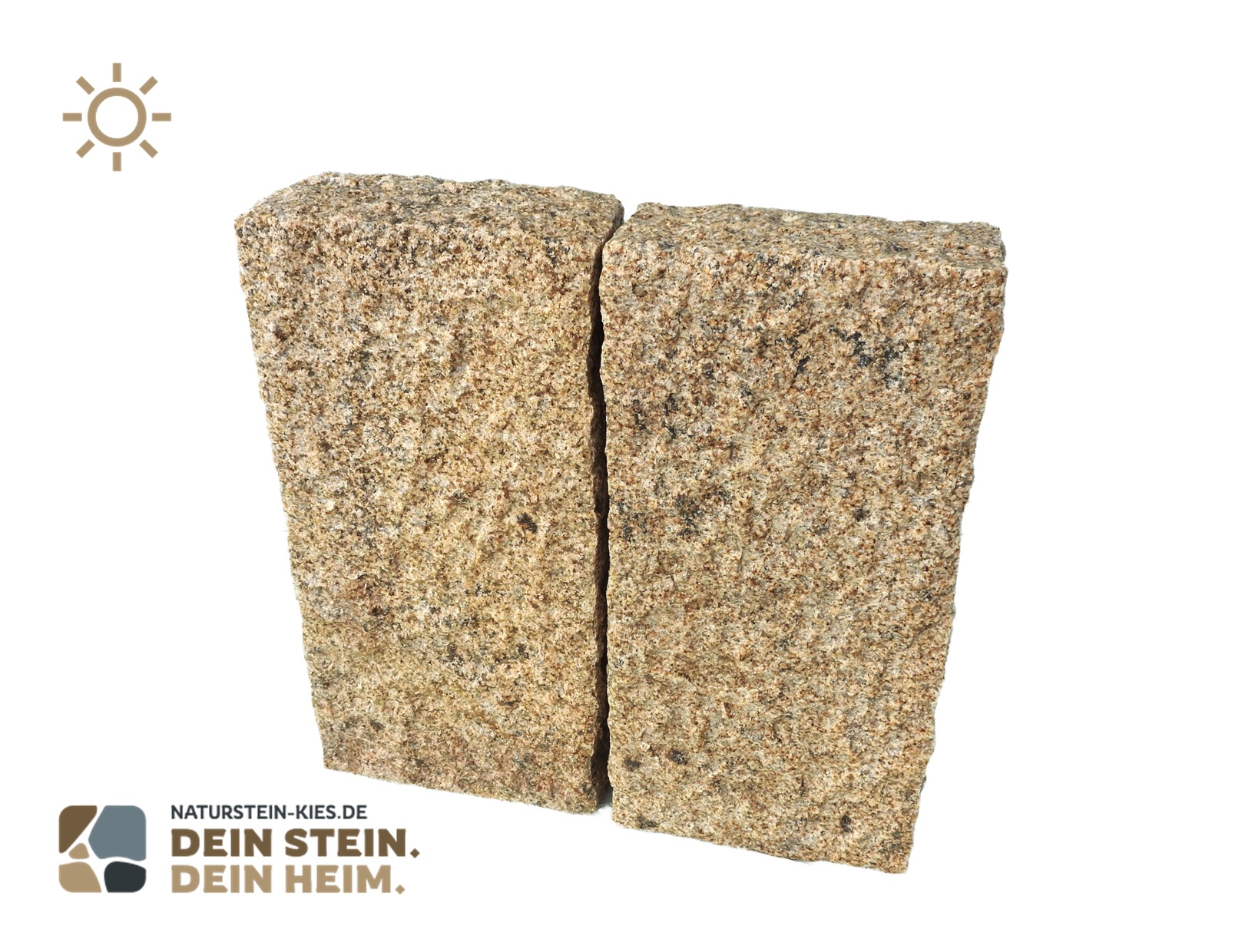 Granit Stele gelb gespitzt