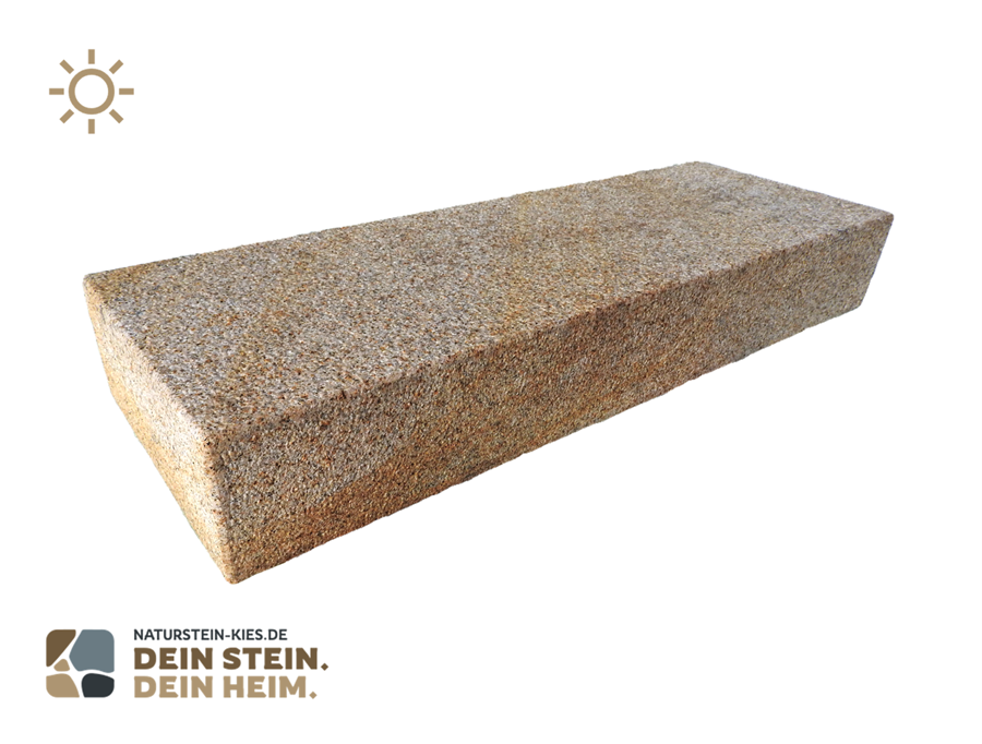 Granit Blockstufen gelb fein gestockt