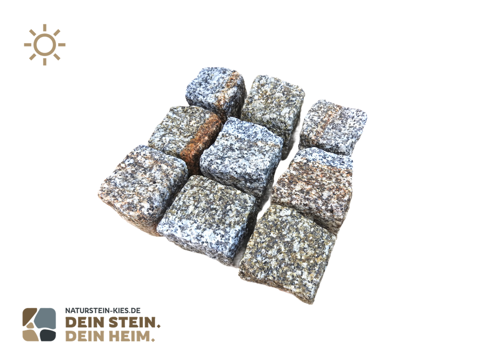 Granit Kleinpflastersteine grau/gelb 8/11