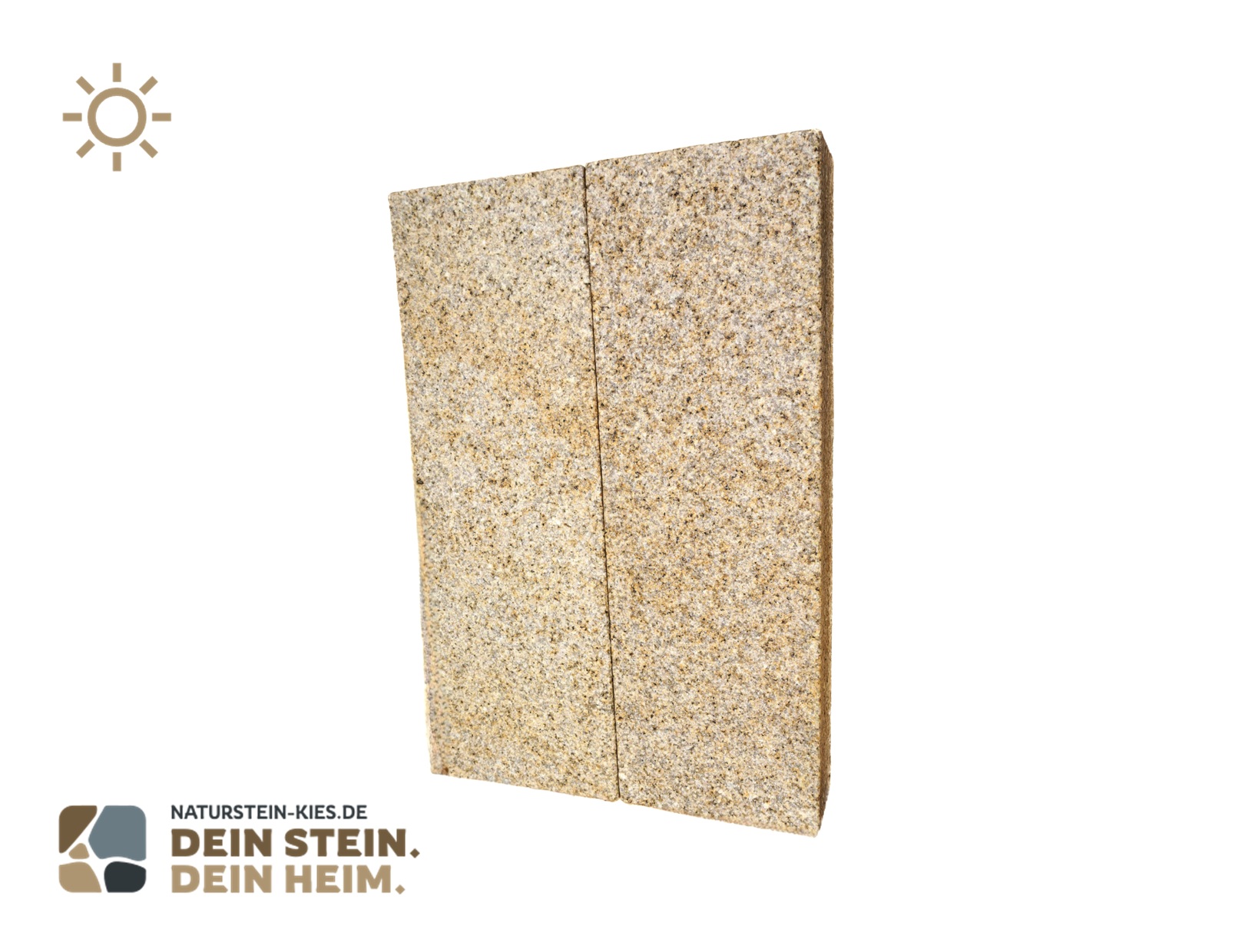 Granit Stele gelb fein gestockt