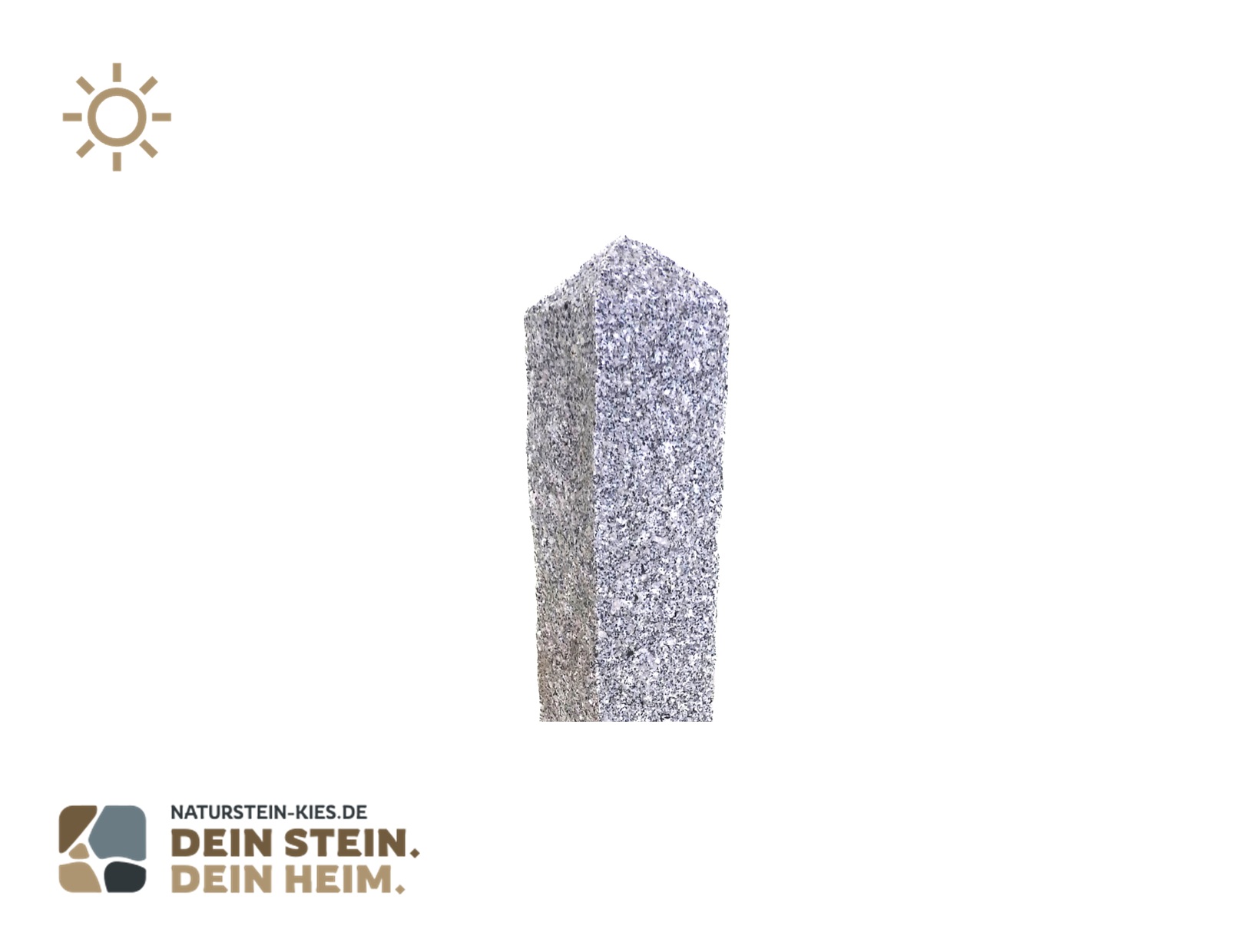 Granit Zaunsäule grau gespitzt Granit Zaunsäule grau gespitzt