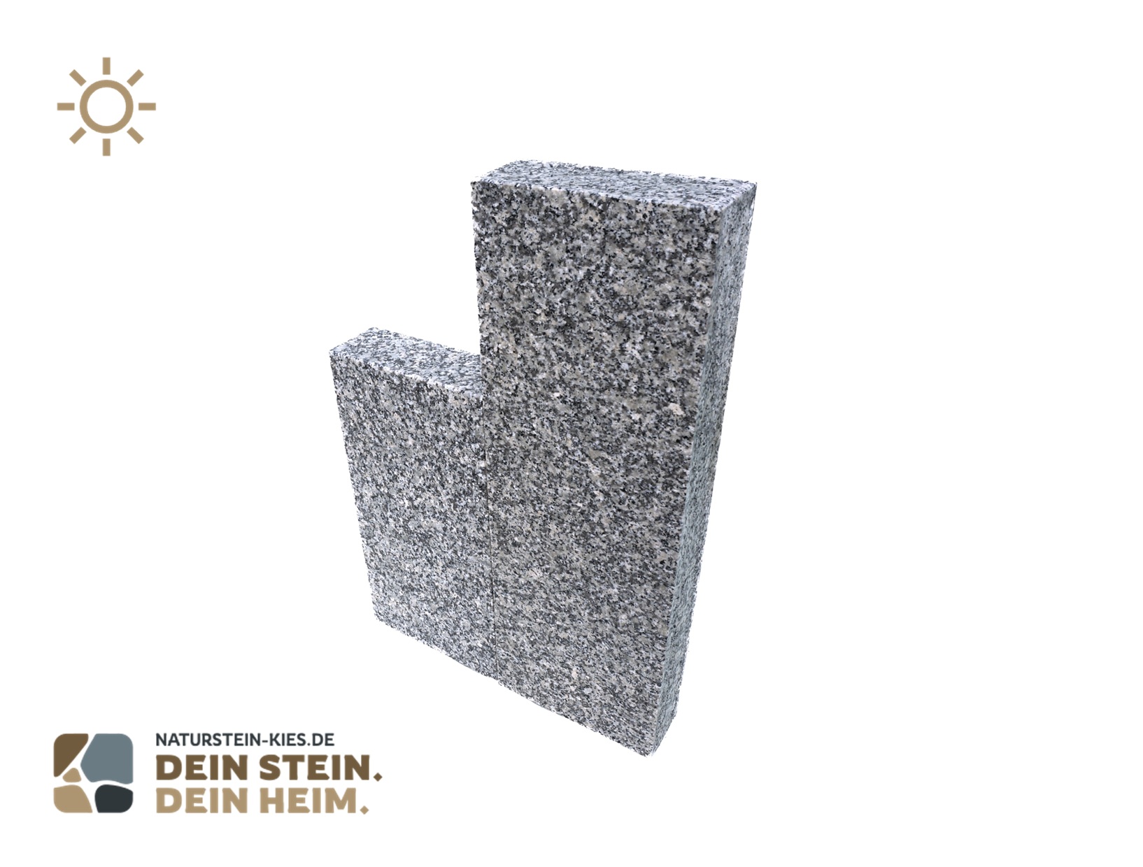 Granit Stele grau gesägt und geflammt